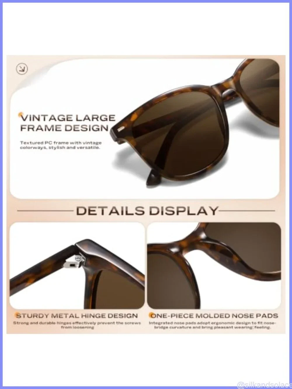 Oversized Polarized Sunglasses UV400 Full Frame Retro Wrap Around